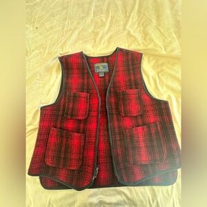 Woolrich Red Plaid Wool Vest | Heritage Outdoor | Cabincore Workwear
